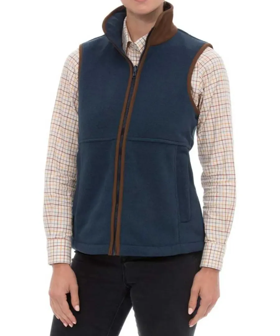 Women Alan Paine Aylsham Ladies Fleece Gilet - Blue Steel
