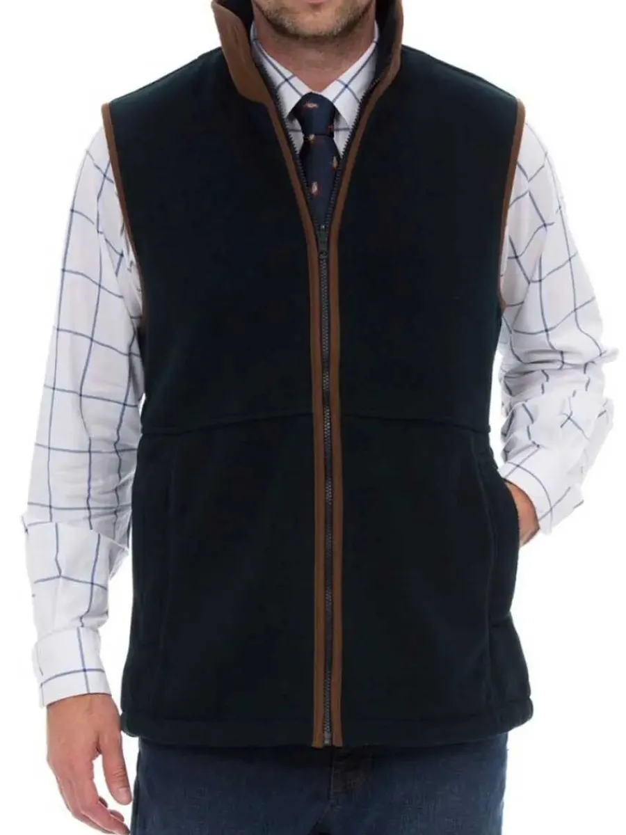 Alan Paine Aylsham Mens Fleece Gilet - Dark Navy