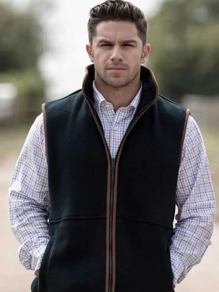 Alan Paine Aylsham Mens Fleece Gilet - Dark Navy