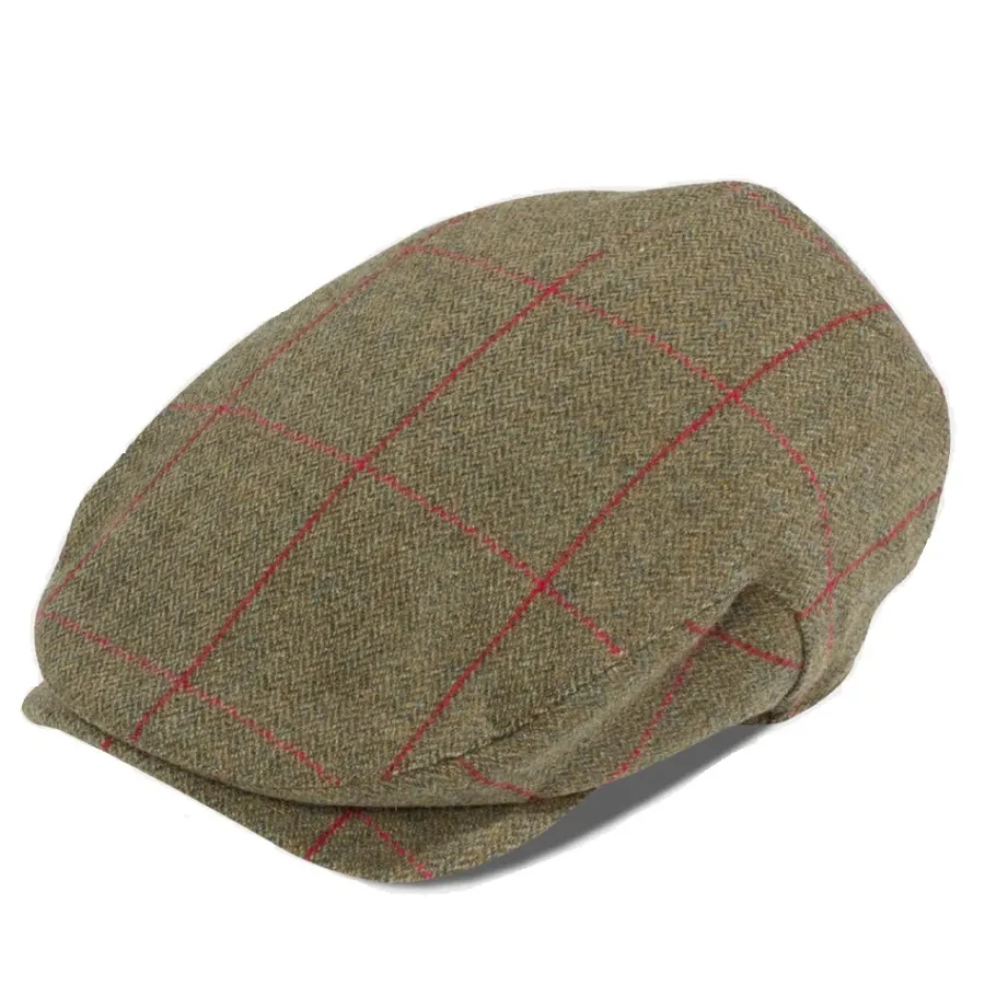 Alan Paine Combrook Mens Extended Peak Tweed Flat Cap -