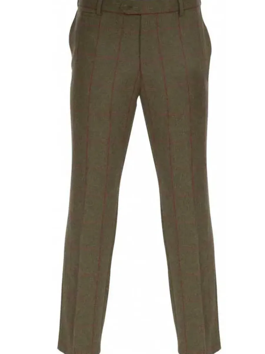 Alan Paine Combrook Mens Tweed Trousers - Sage