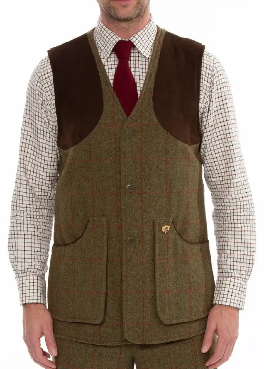 Alan Paine Combrook Mens Shooting Waistcoat - Sage