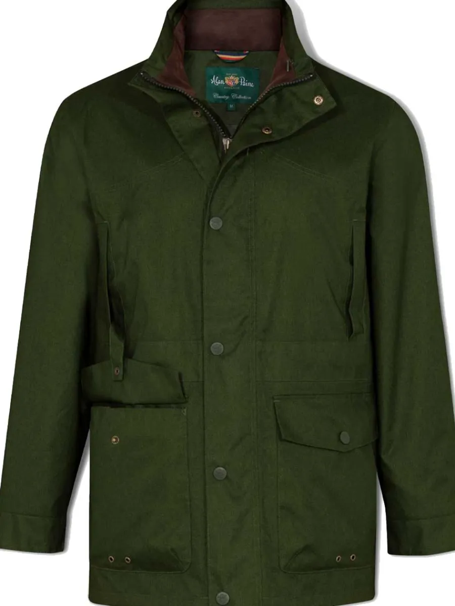 Alan Paine Fernley Field Coat - Mens Waterproof - Pesto
