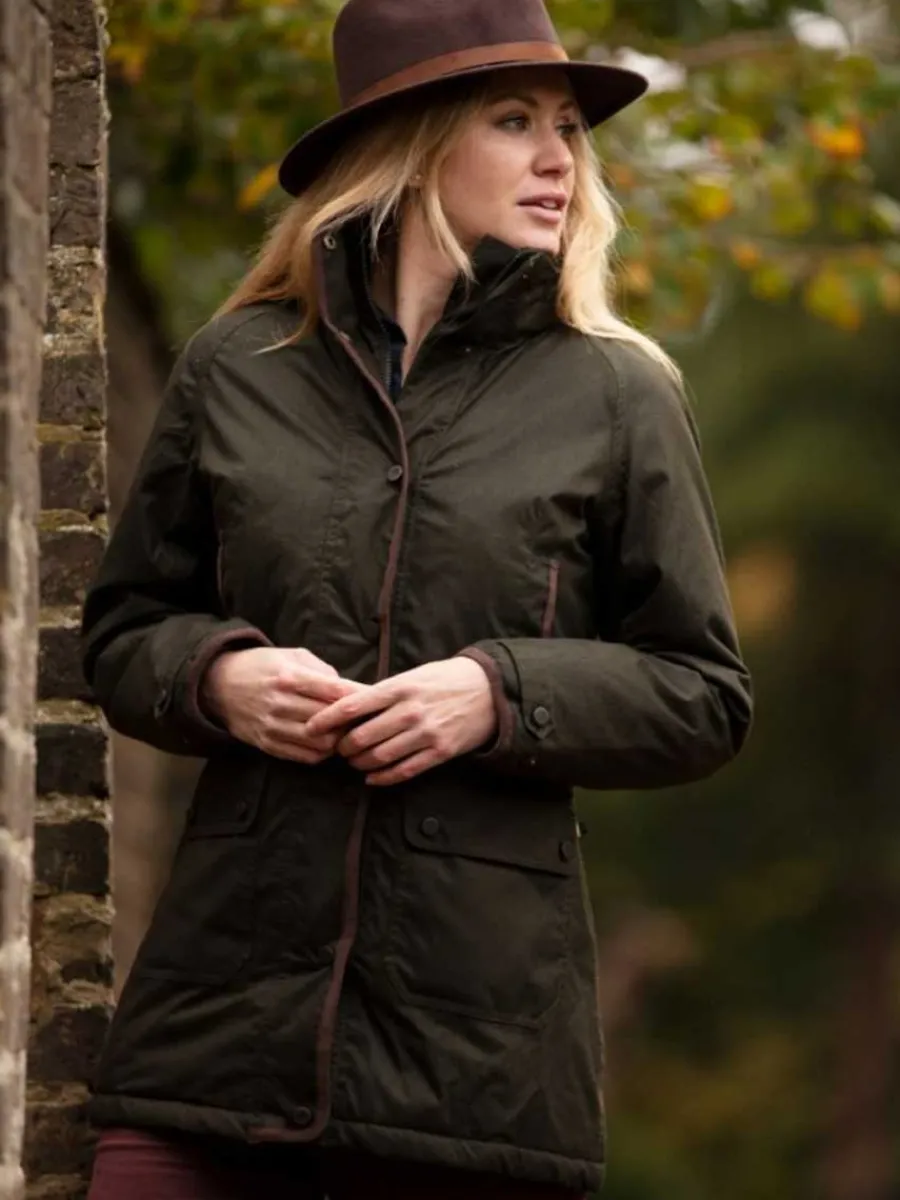 Women Alan Paine Fernley Weekend Coat - Ladies Waterproof - Woodland