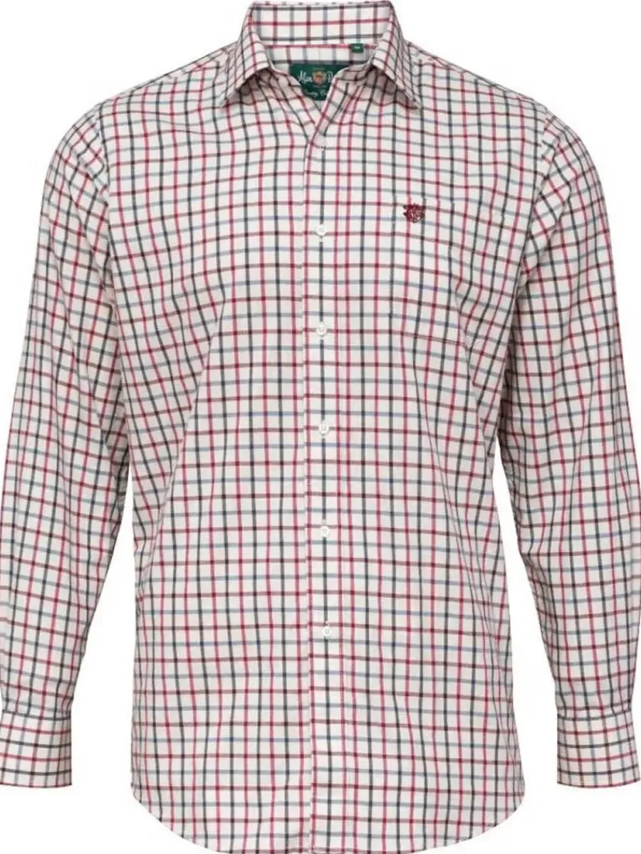 Alan Paine Ilkley Mens Country Check Shooting Shirt - Country Red