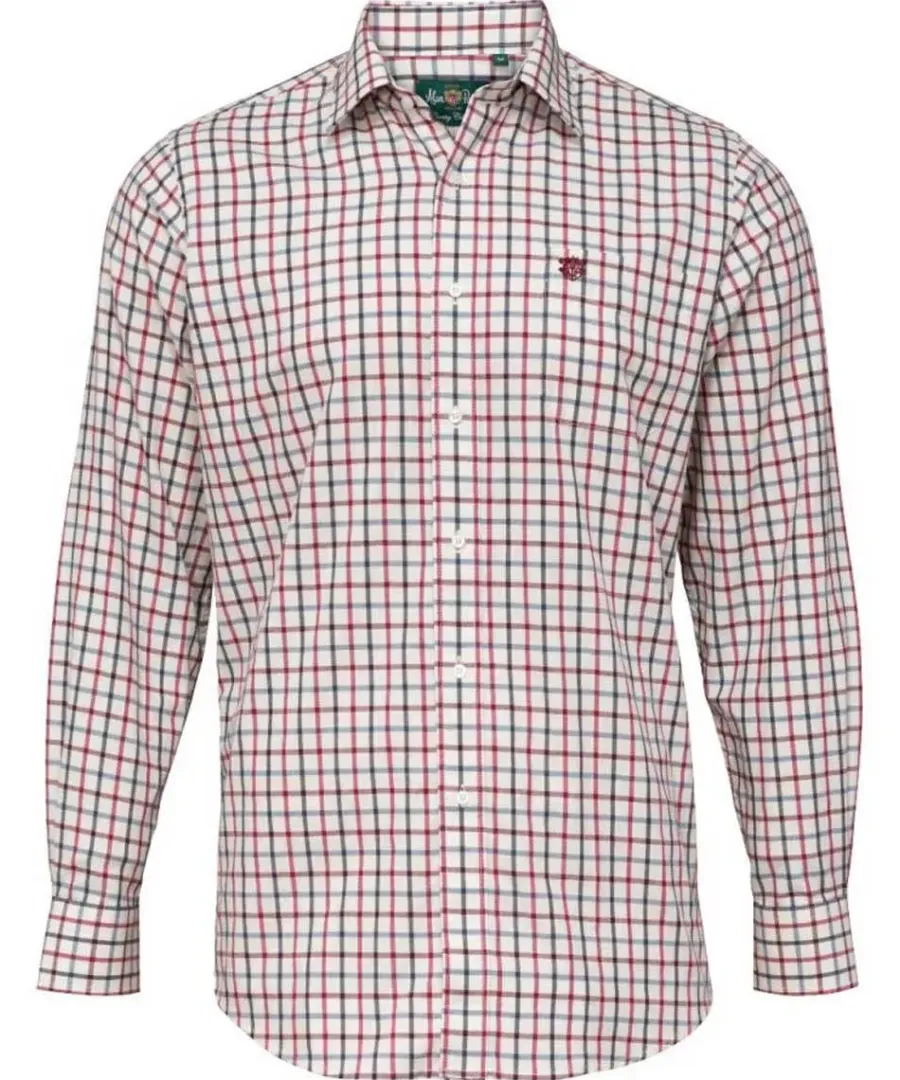 Alan Paine Ilkley Shooting Shirt - Kids Country Check - Red