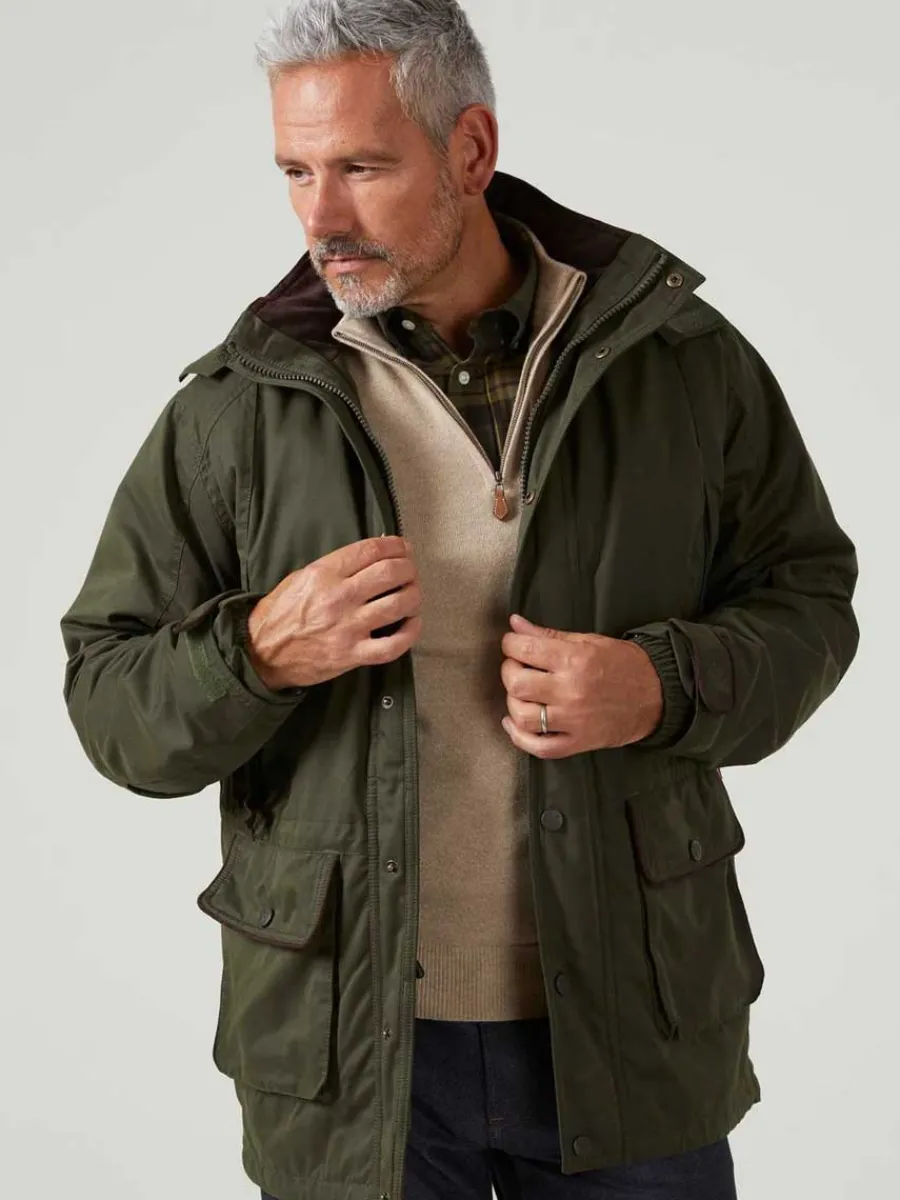 Alan Paine Milwood Mens Waterproof Shooting Coat - Olive
