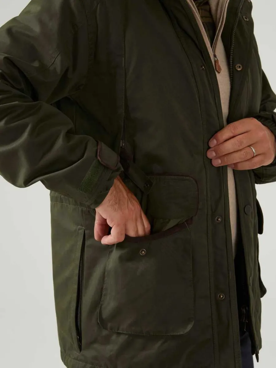 alan_paine_milwood_mens_w_4.webp Alan Paine Milwood Mens Waterproof Shooting Coat - Olive