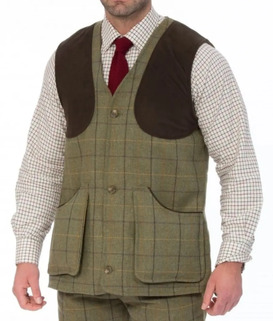 Alan Paine Rutland Mens Shooting Waistcoat - Dark Moss