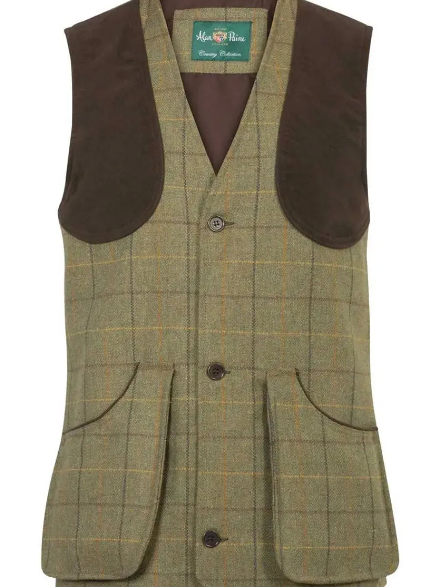 Alan Paine Rutland Mens Shooting Waistcoat - Dark Moss