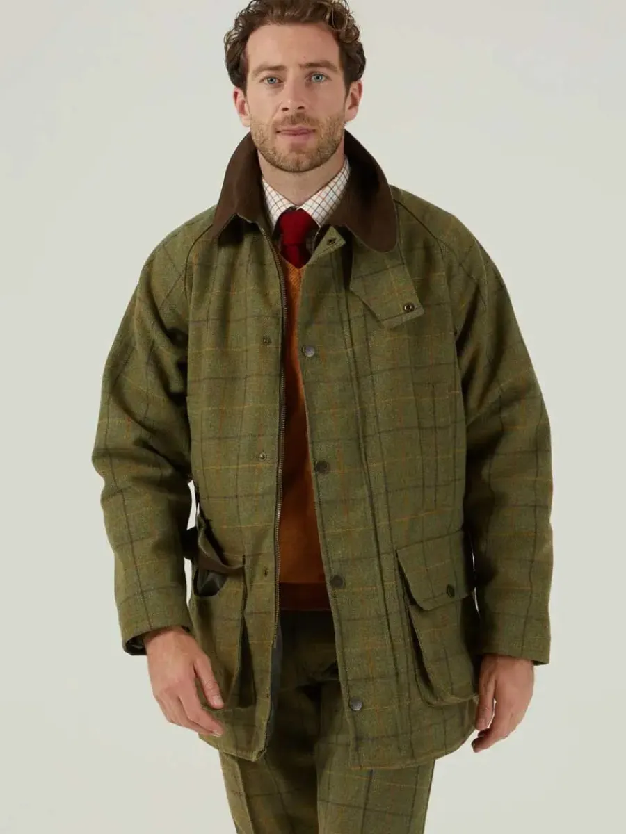 Alan Paine Rutland Mens Waterproof Shooting Coat - Dark Moss