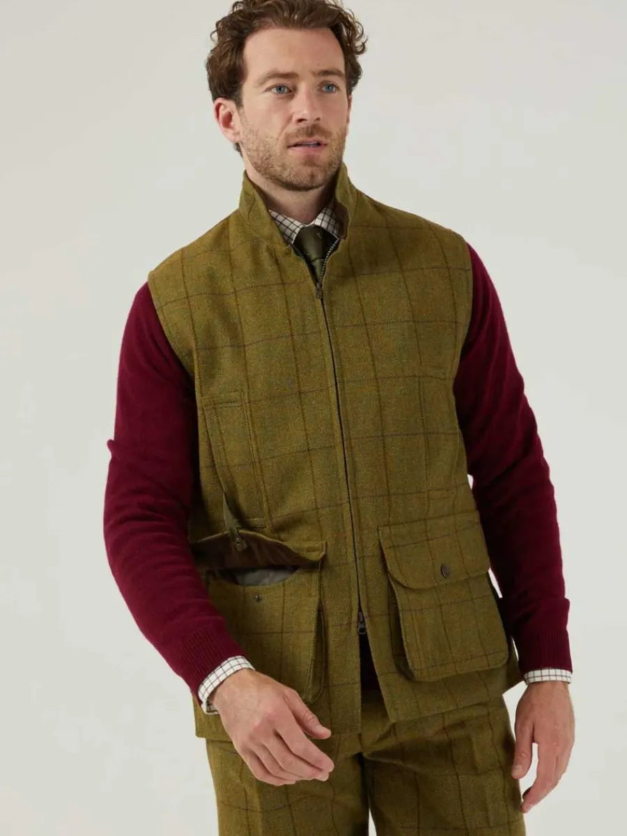 Alan Paine Rutland Mens Zip Waistcoat - Lichen