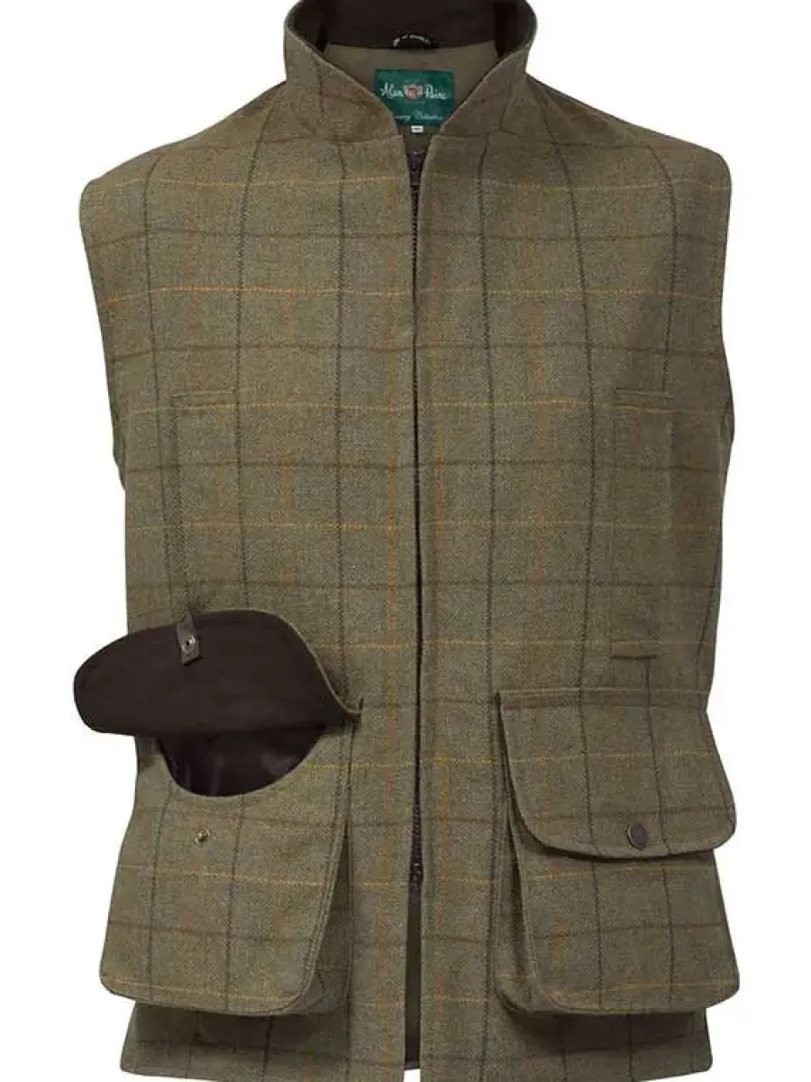 Alan Paine Rutland Mens Zip Waistcoat - Dark Moss