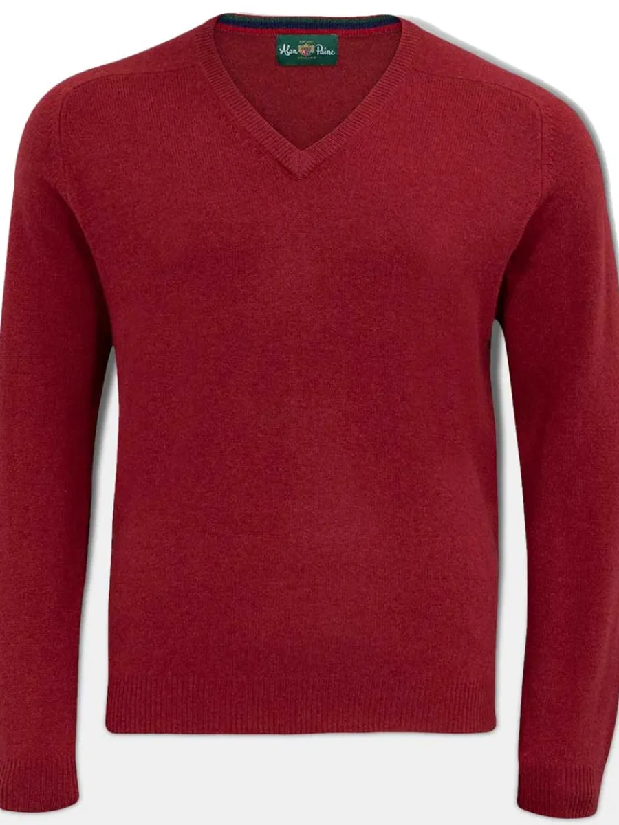 Alan Paine Streetly Men's V Neck Lambswool Jumper -