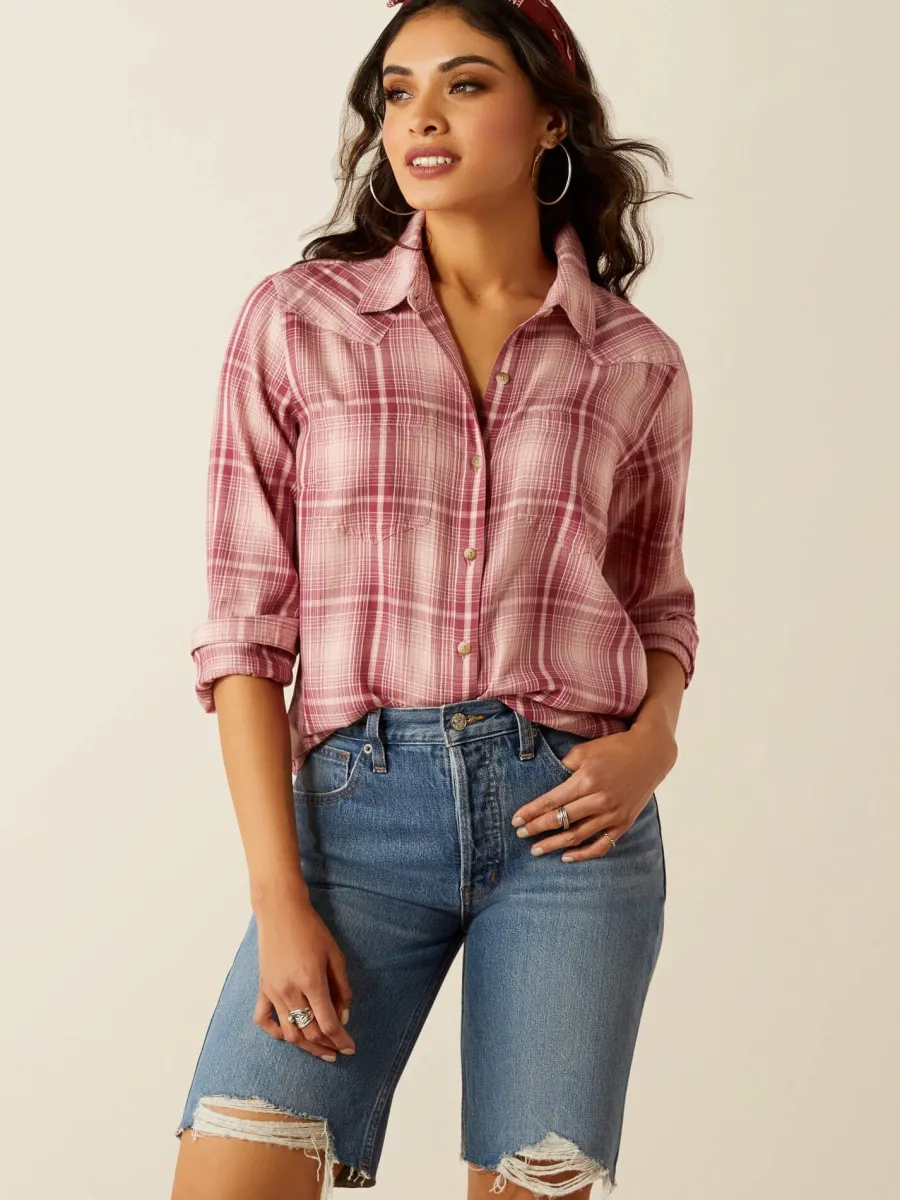Women Ariat Billie Jean Western Shirt - Womens - Delilah Plaid