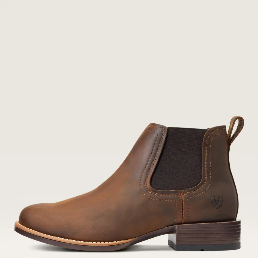 Ariat Booker Ultra Round Toe Western Boots - Mens - Distressed Tan