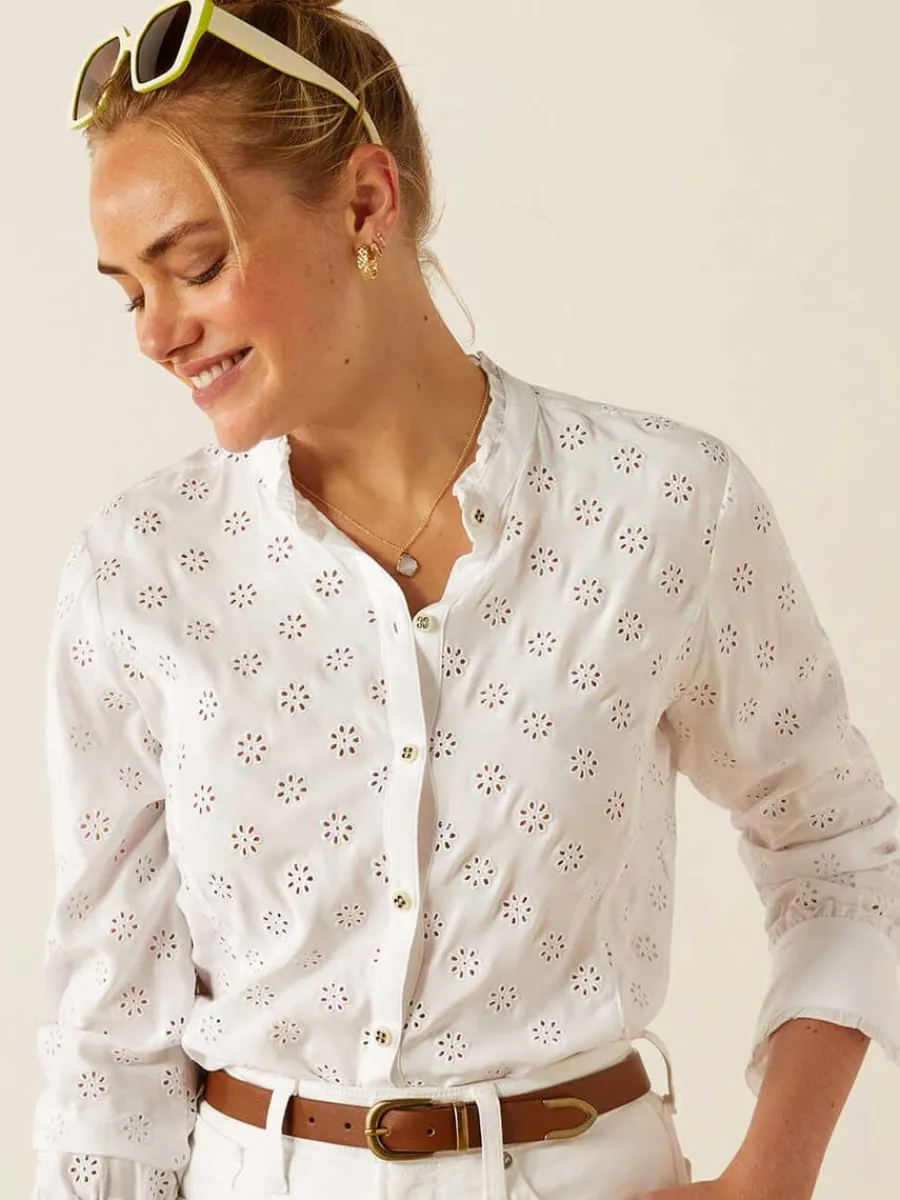 Women Ariat Clarion Blouse - Womens - White Eyelet