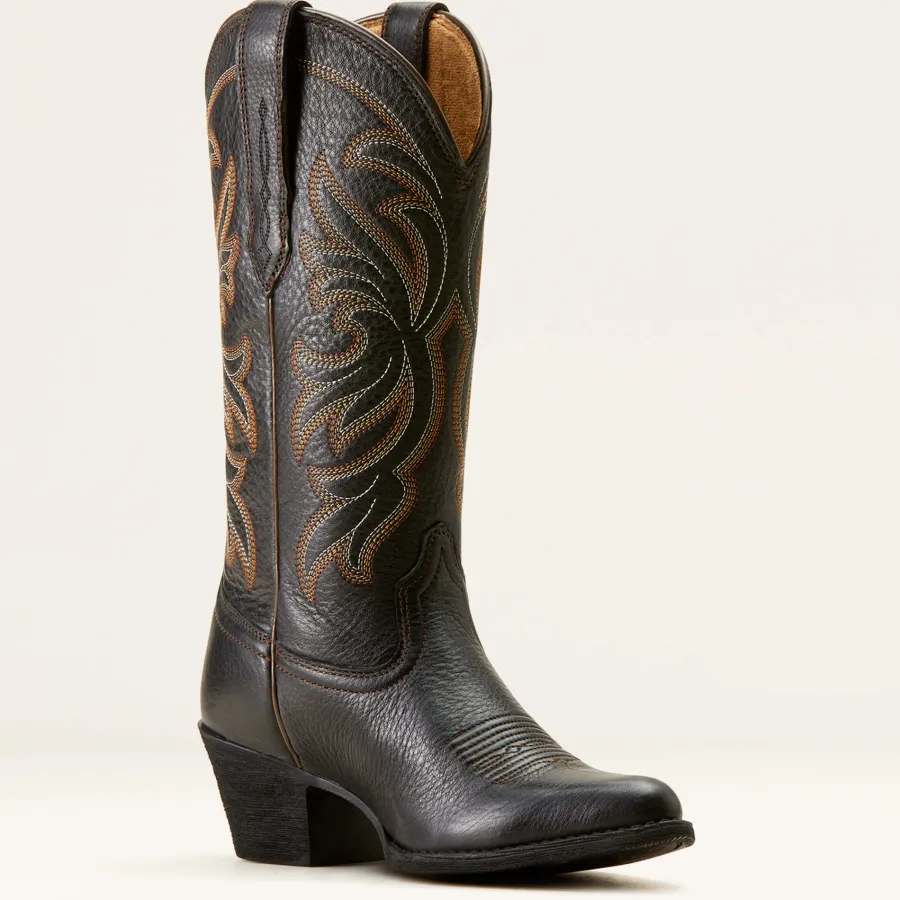 Ariat Heritage J Toe Stretchfit Western Boots - Womens Cowgirl - Black
