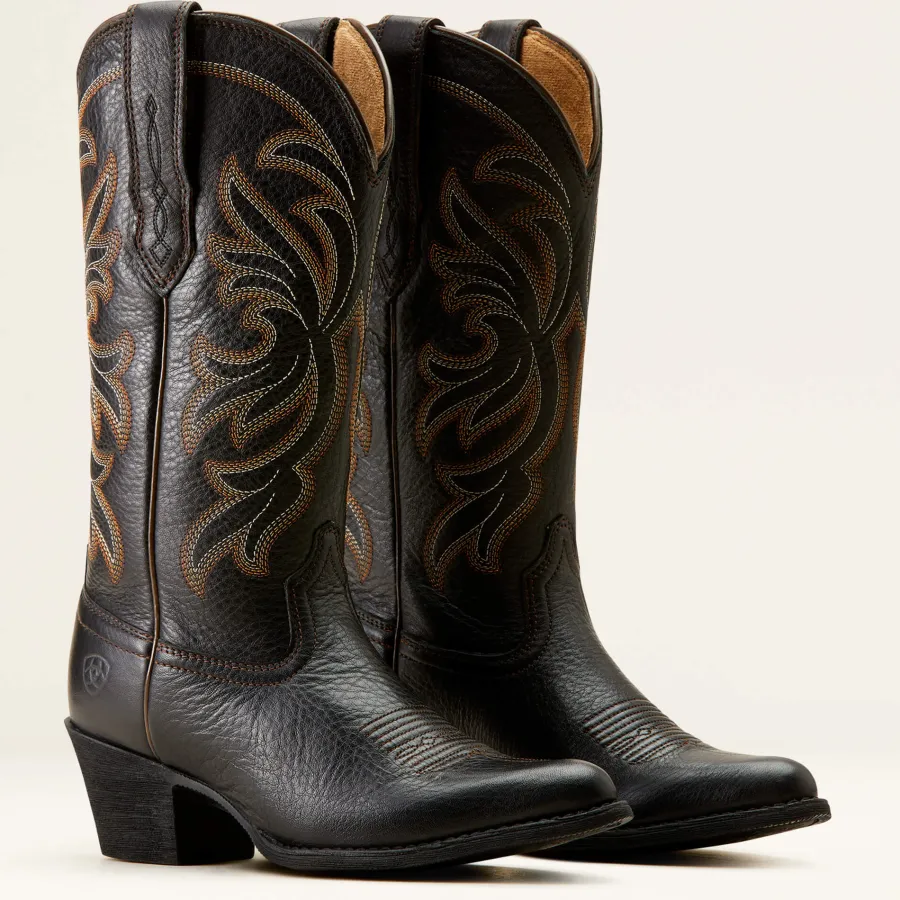 Ariat Heritage J Toe Stretchfit Western Boots - Womens Cowgirl - Black