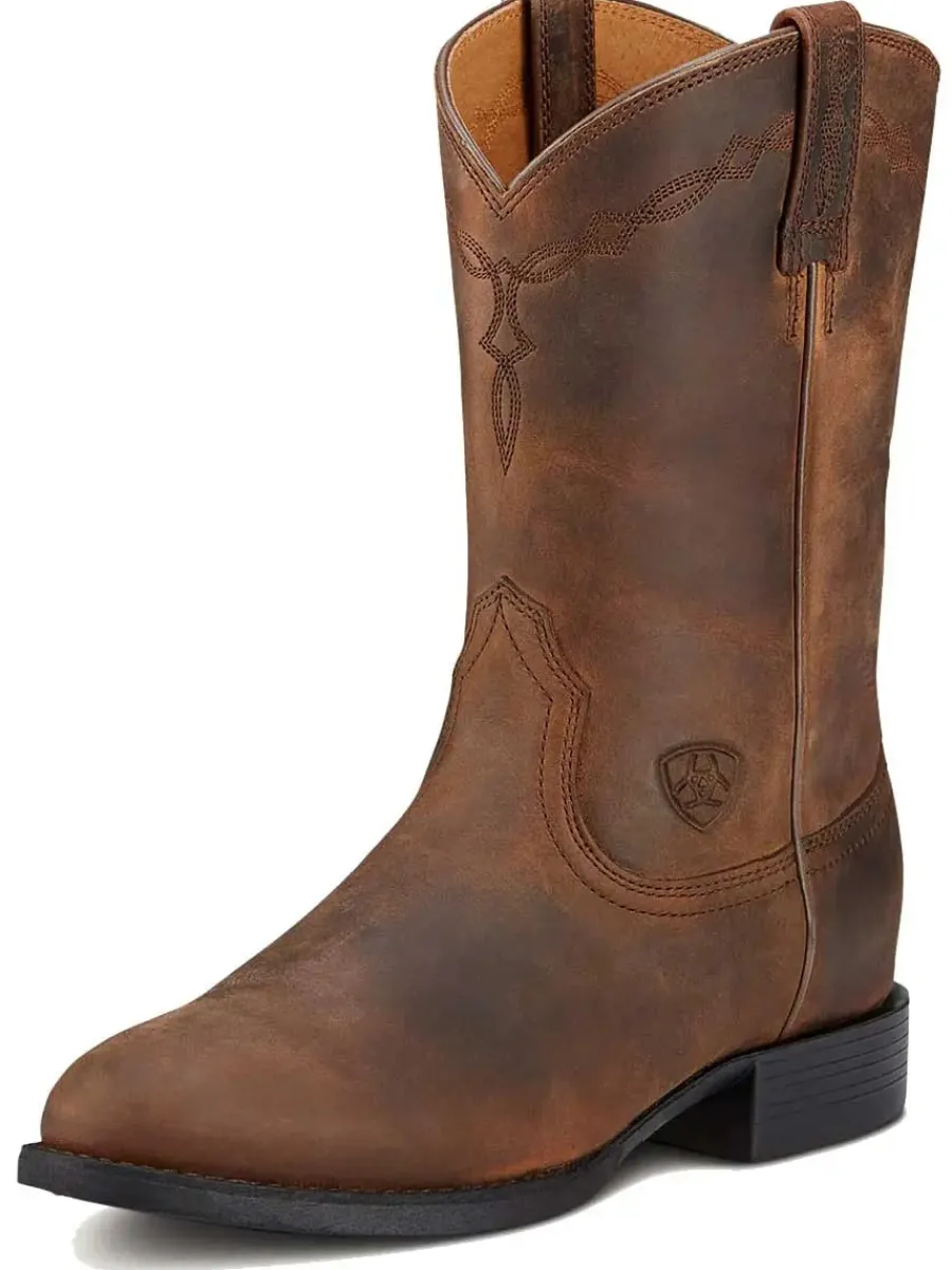 Ariat Heritage Roper Boots - Womens Western - Distressed Brown