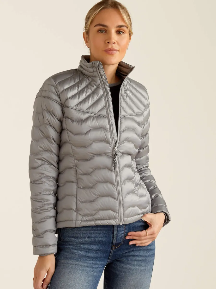 Women Ariat Ideal Down Insulated Jacket - Womens - Iridescent Ultimate Grey