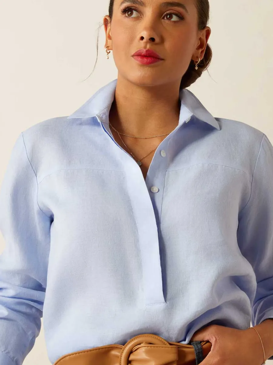 ariat_pocklington_blouse__1.webp Women Ariat Pocklington Blouse - Womens - Pacific Blue