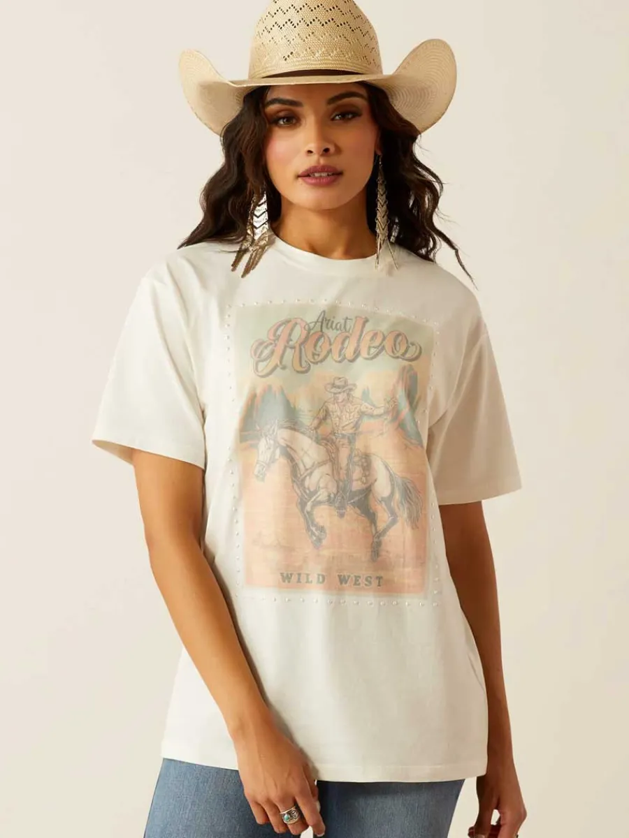 Women Ariat Rodeo T-Shirt - Womens - Cloud Dancer