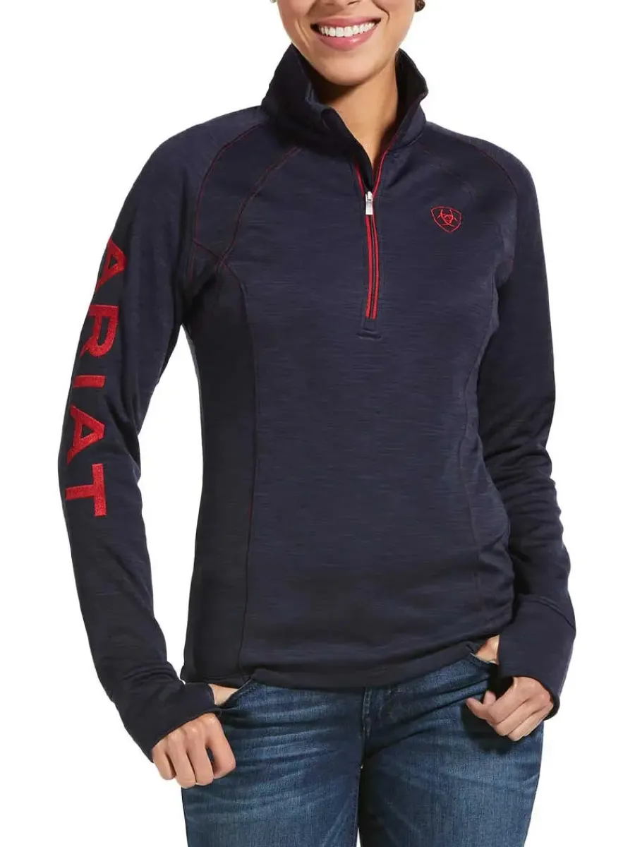 Women Ariat Tek Team Half Zip Sweatshirt - Womens - Navy Heather