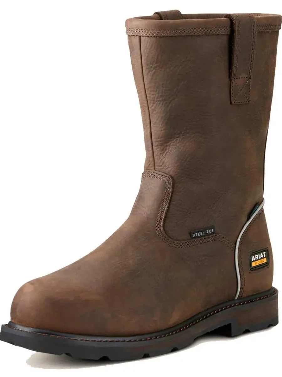 Ariat Work Boots - Mens Groundbreaker Pull On H2O Steel Toe Cap