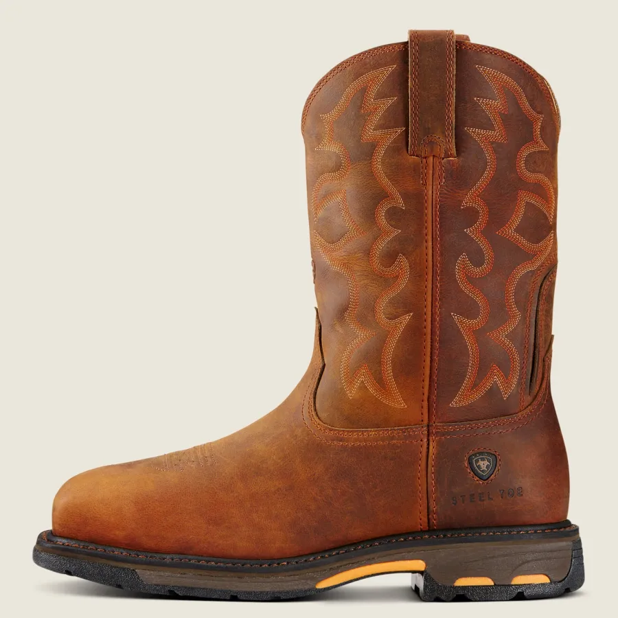 Ariat Workhog Wide Square Toe Work Boots - Mens H2O Steel Toe Cap - To