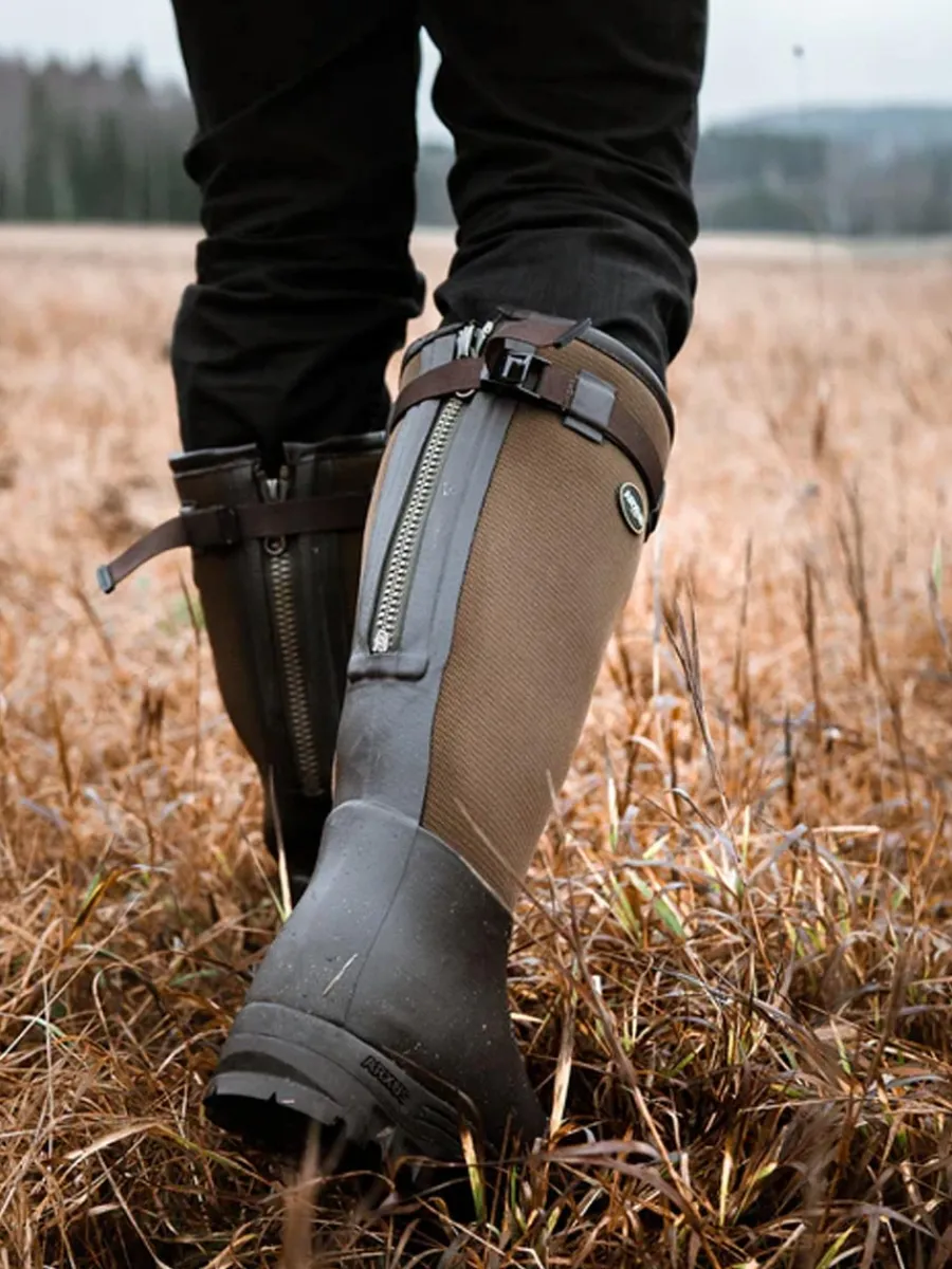 Arxus Primo Country Zip Wellington Boots - Neoprene Lined - Olive