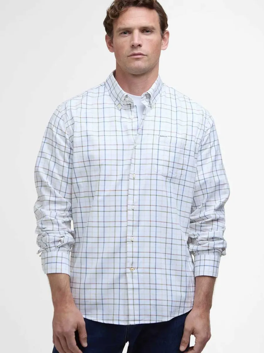 Barbour Caswell Tattersall Regular Long-Sleeved Shirt - Mens - Pine Gr