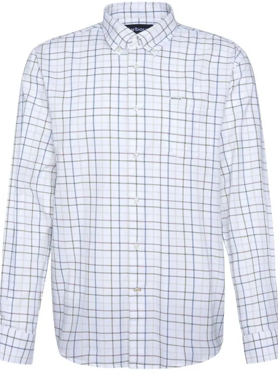 Barbour Caswell Tattersall Regular Long-Sleeved Shirt - Mens - Pine Gr