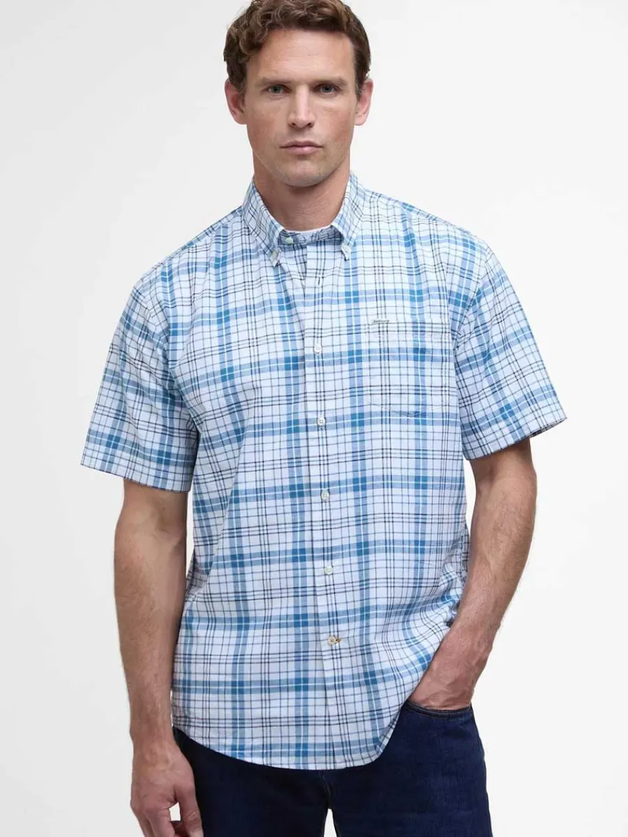 Barbour Drafthill Regular Short-Sleeved Shirt - Mens - Brook Blue