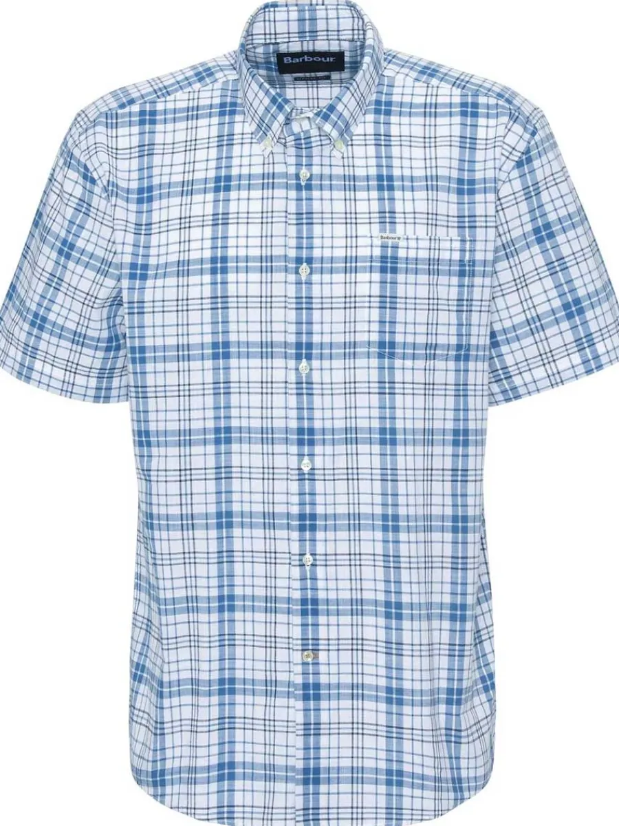 Barbour Drafthill Regular Short-Sleeved Shirt - Mens - Brook Blue