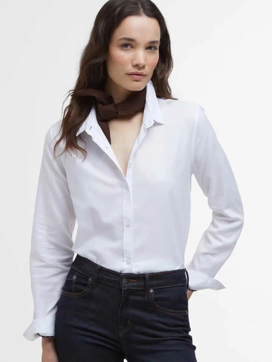 Women Barbour Glades Relaxed Long-Sleeved Shirt - Women's - White/Gardenia