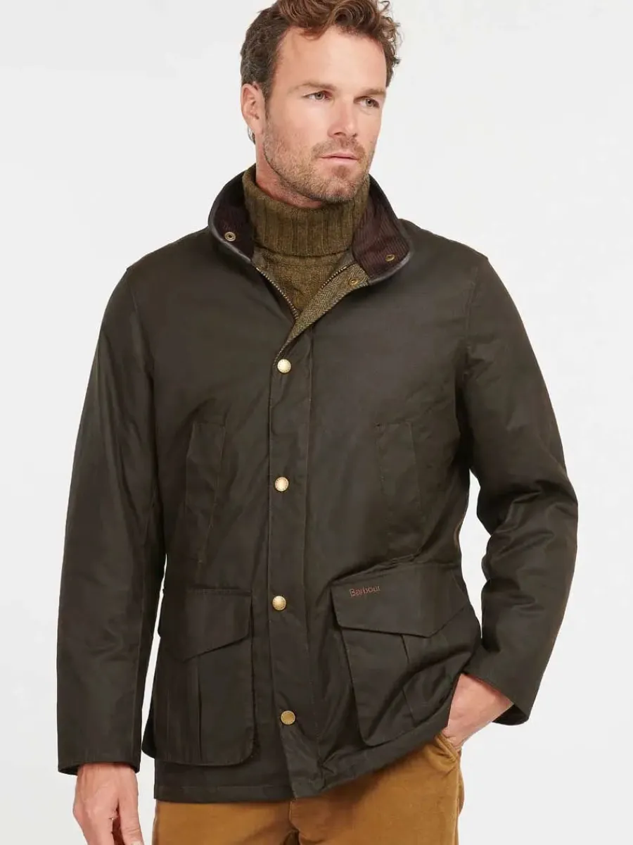 Barbour Hereford Wax Jacket - Mens - Olive