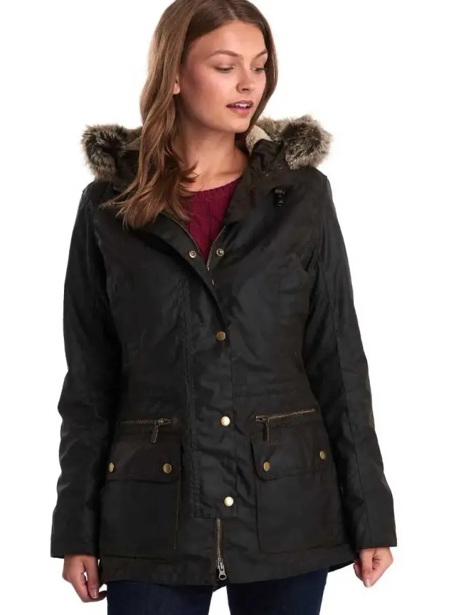 Women Barbour Kelsall Wax Jacket - Ladies Parka -