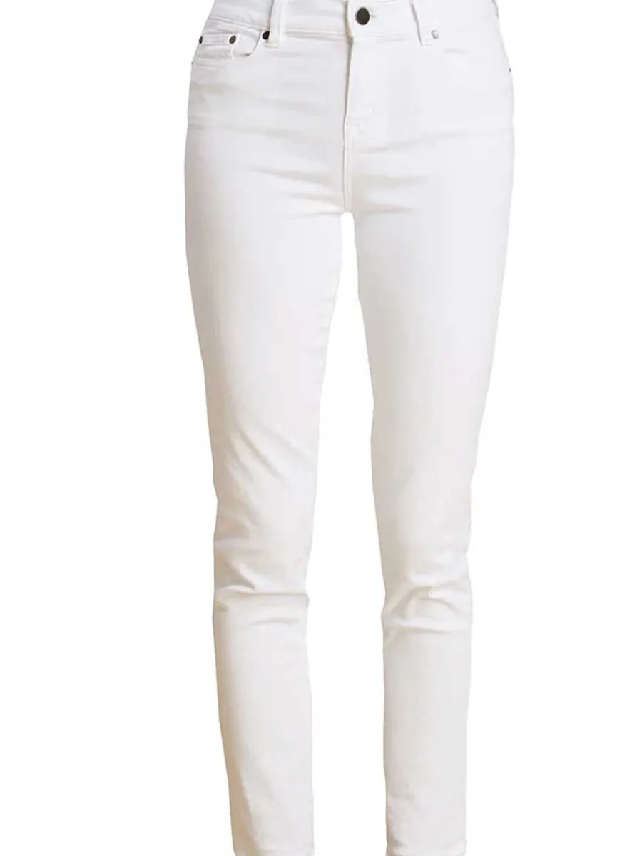 Women Barbour Ladies Essential Slim Fit Jeans - White