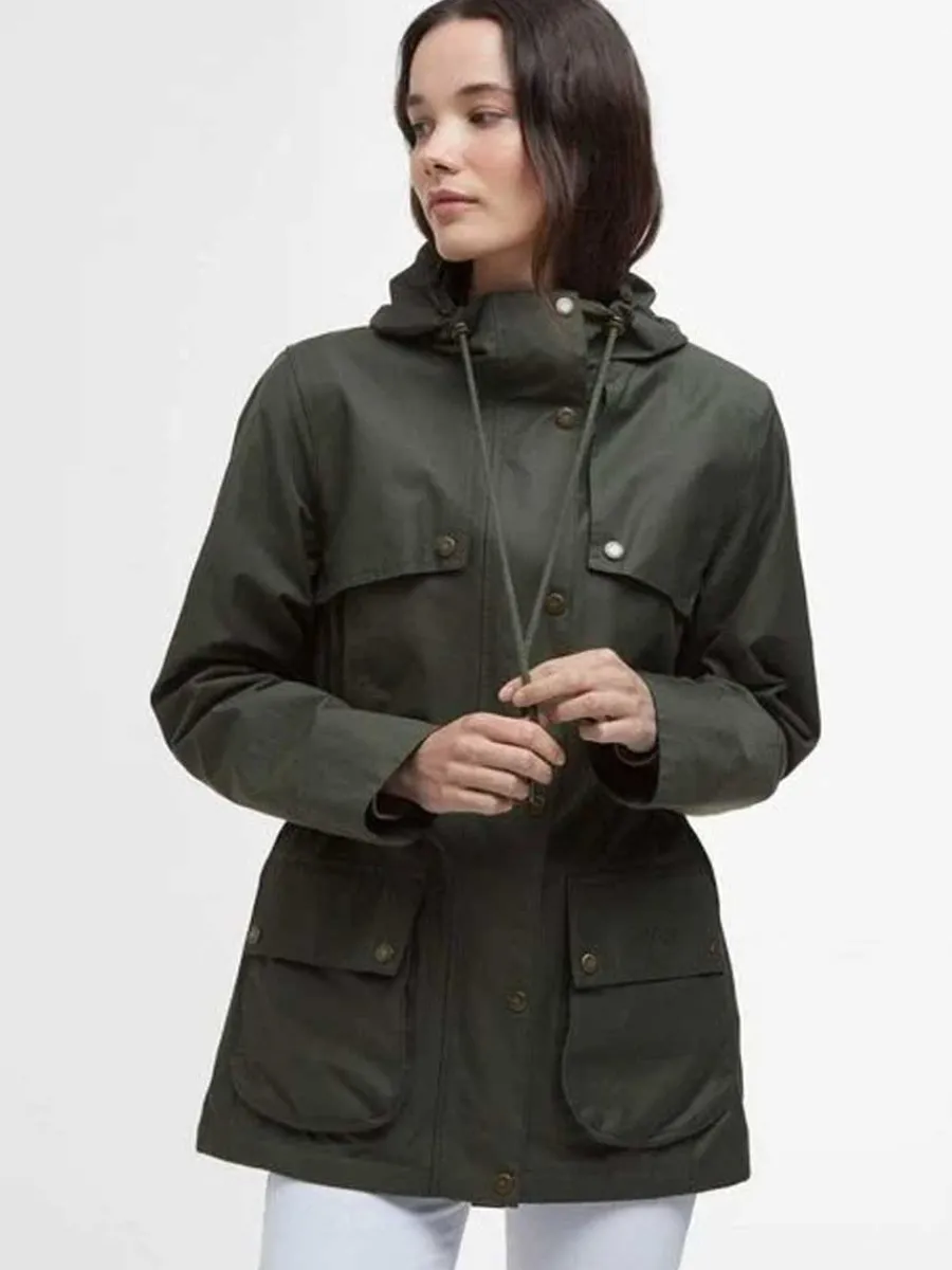 Women Barbour Maple Waterproof Jacket - Women's - Olive/Ancient Tartan