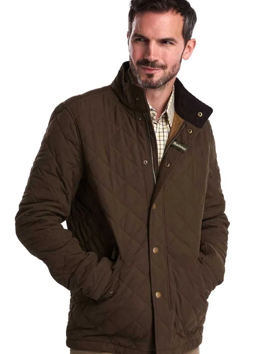 Barbour Mens Shoveler Quilted Jacket - Dark Olive