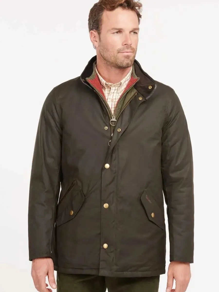 Barbour Prestbury Wax Jacket - Mens - Olive