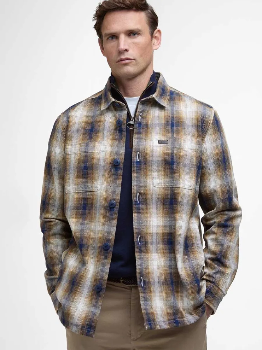 Barbour Sandside Check Overshirt - Mens - Classic Navy