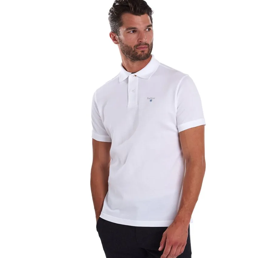 Barbour Tartan Pique Polo Shirt - Men's - White/Dress