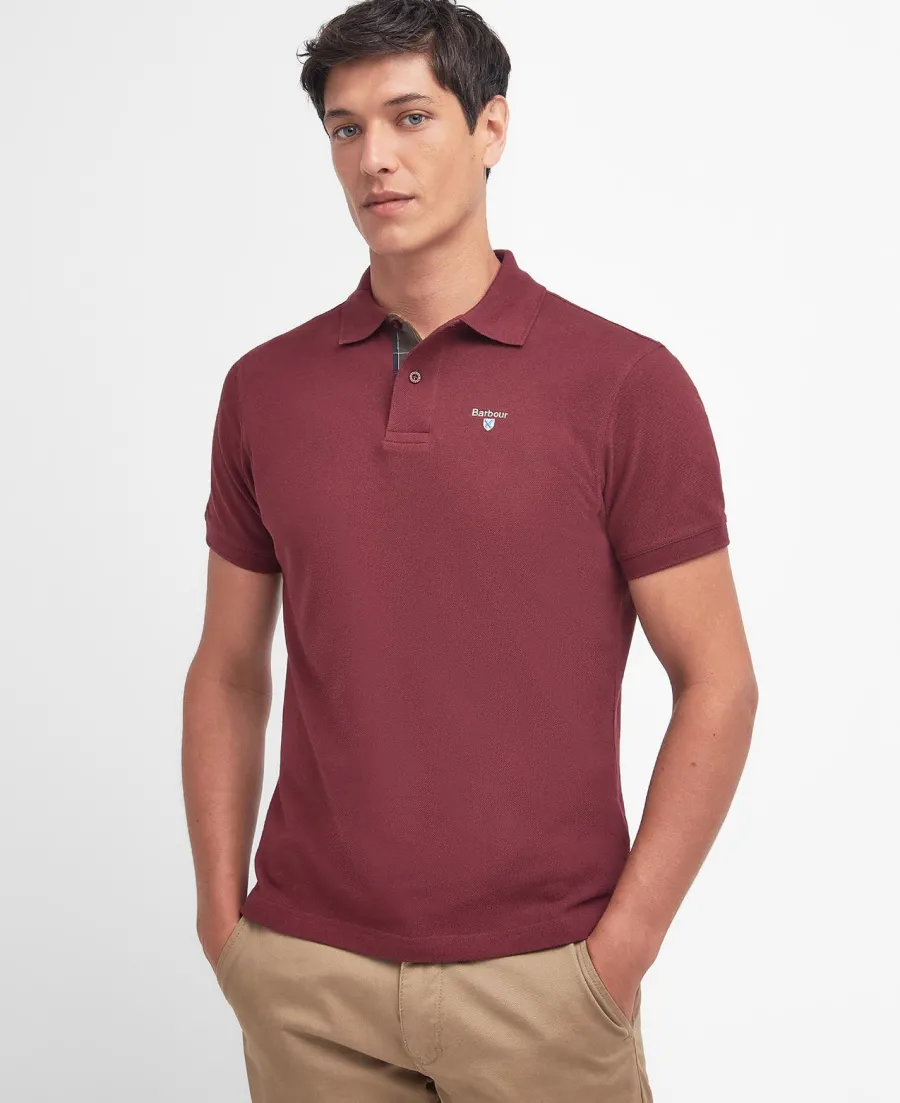 Barbour Tartan Pique Polo Shirt - Mens - Ruby