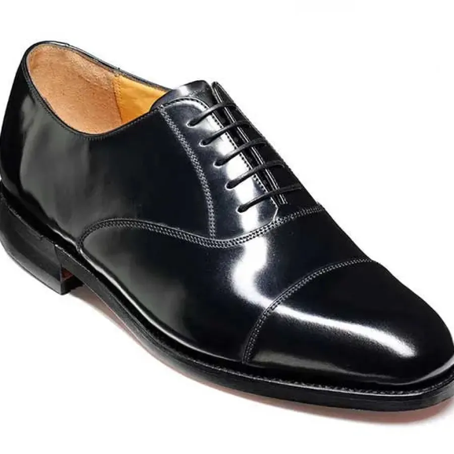 Barker Shoes BARKER Arnold Shoes - Mens Classic Oxford - Black Hi-Shine
