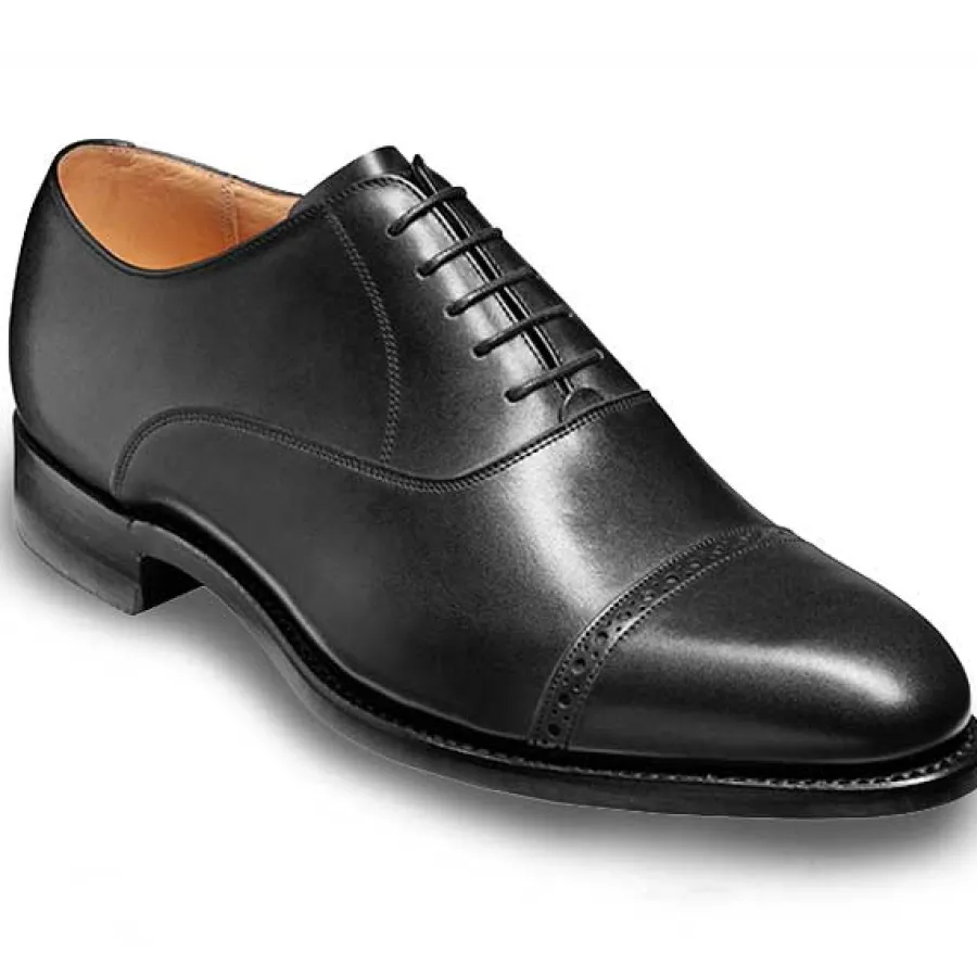 Barker Shoes BARKER Burford Shoes - Mens Oxford Dainite Sole - Black Calf