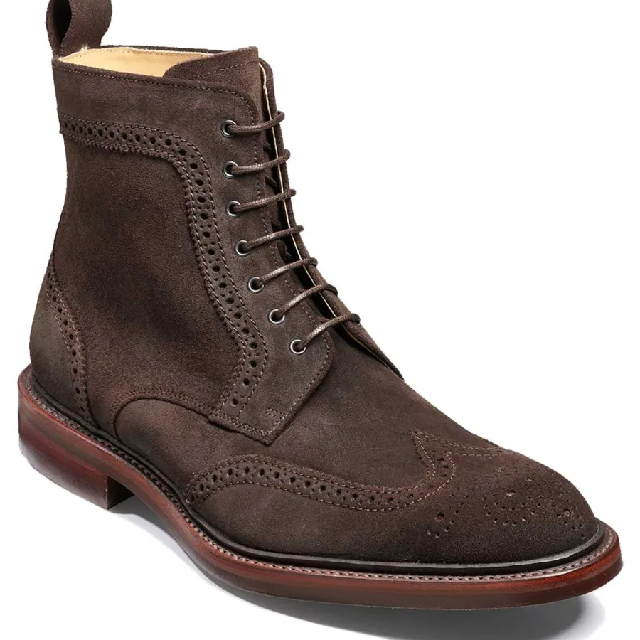 Barker Shoes BARKER Calder Boots - Mens - Chocolate Burnish Suede