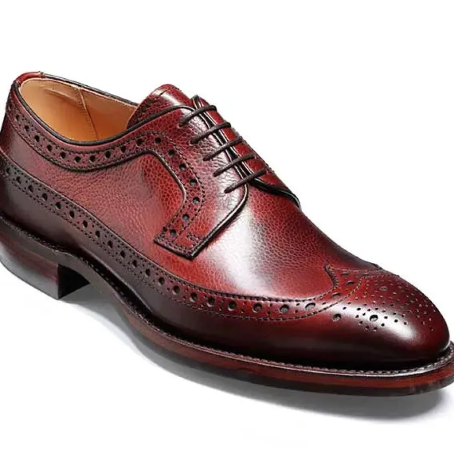 Barker Shoes BARKER Calvay Shoes - Mens Country Brogues - Cherry Grain