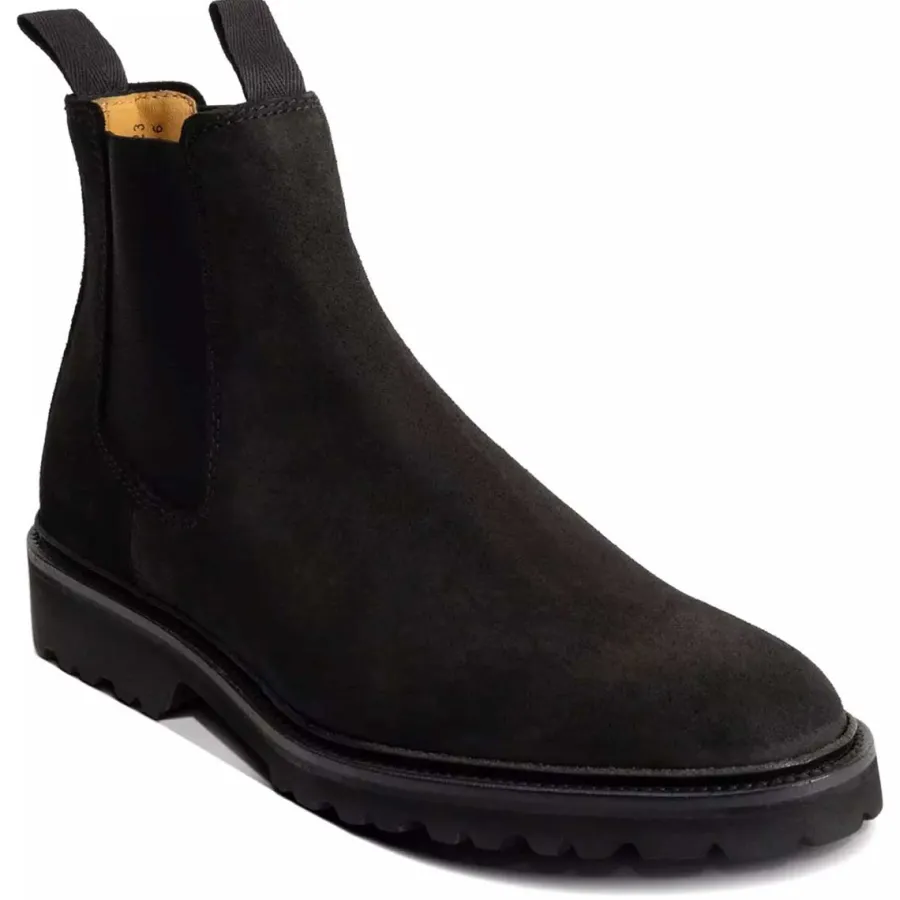 Barker Shoes BARKER Camborne Xtra Lite Chelsea Boots - Mens - Black Suede